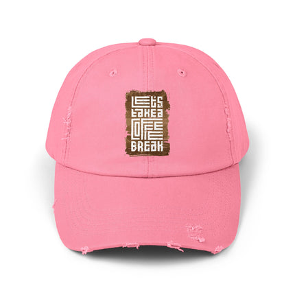 Unisex Distressed Cap mit Typografie-Motiven 