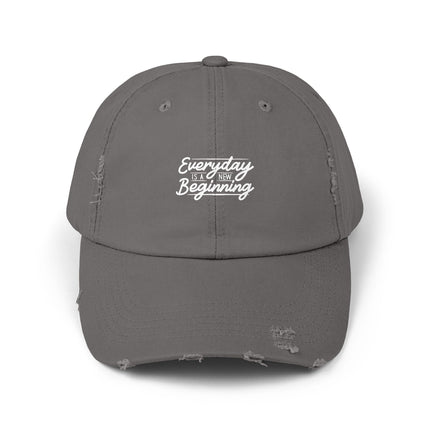 Unisex Distressed Cap mit Typografie-Motiven 