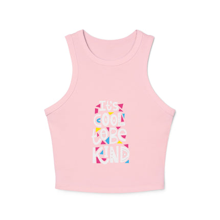 Damen Micro Rib Racer Tank Top mit Typografie-Motiven