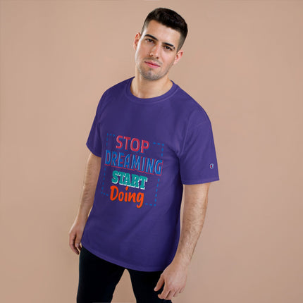 Champion-T-Shirt mit Typografie-Motiv