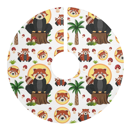 Cute Raccoon Pattern design themed Christmas Tree Skirts