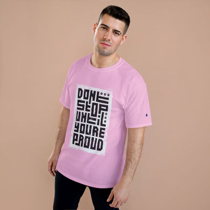 Champion-T-Shirt mit Typografie-Motiv