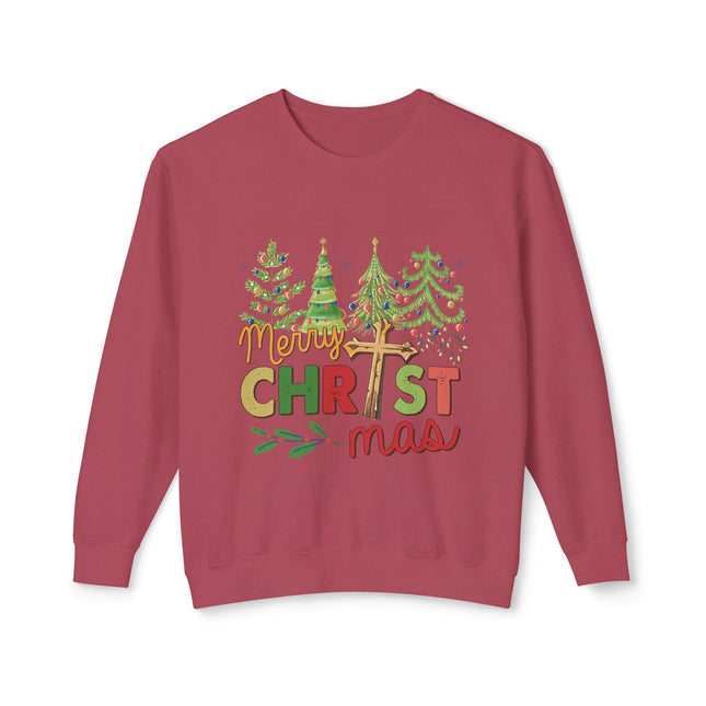 Christmas themed Unisex Lightweight Crewneck Sweatshirt