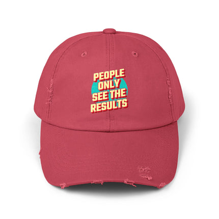 Unisex Distressed Cap mit Typografie-Motiven 