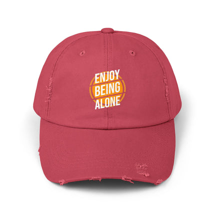 Unisex Distressed Cap mit Typografie-Motiven 