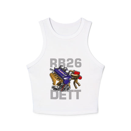Damen Micro Rib Racer Tank Top mit Auto-Enthusiasten-Motiv