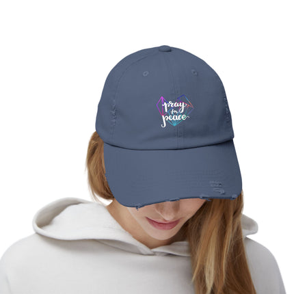 Unisex Distressed Cap mit Typografie-Motiven 