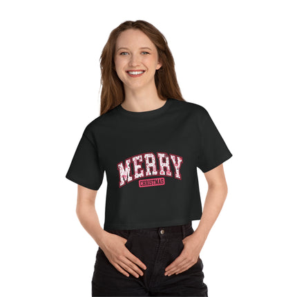 Champion Damen Heritage Cropper T-Shirt mit Weihnachtsmotiv