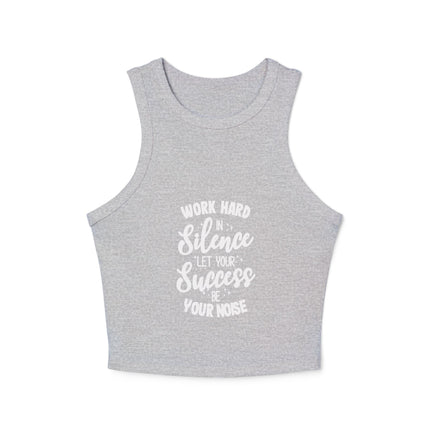 Damen Micro Rib Racer Tank Top mit Typografie-Motiven