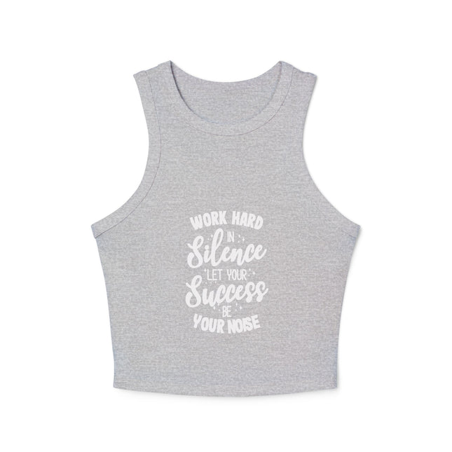 Damen Micro Rib Racer Tank Top mit Typografie-Motiven