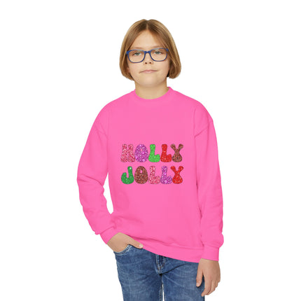 Christmas themed Youth Crewneck Sweatshirt