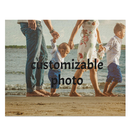 Custom Photo Puzzle — Personalized Family Beach Jigsaw (120/252/500 Piece)