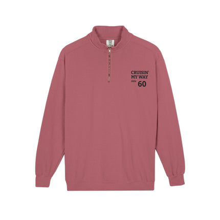 Cruisin' My Way Personalised age '60' Quarter-Zip Sweatshirt