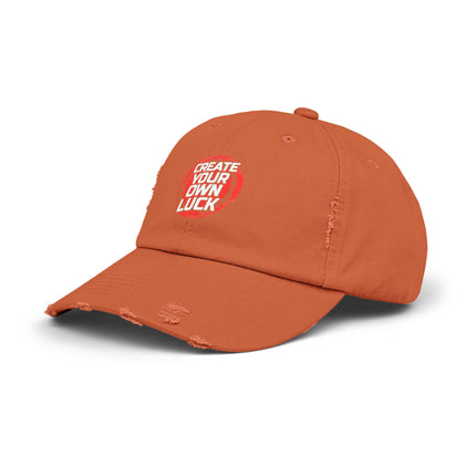 Unisex Distressed Cap mit Typografie-Motiven 