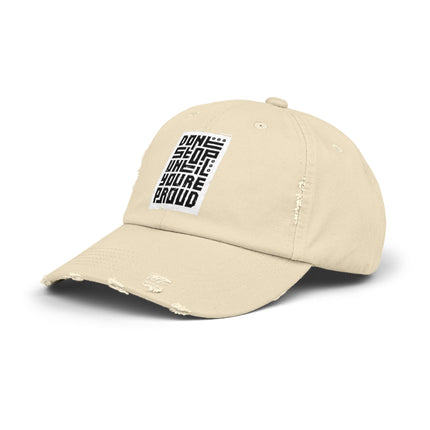 Unisex Distressed Cap mit Typografie-Motiven 