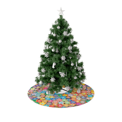 Cute Colourful Floral Pattern design themed Christmas Tree Skirts