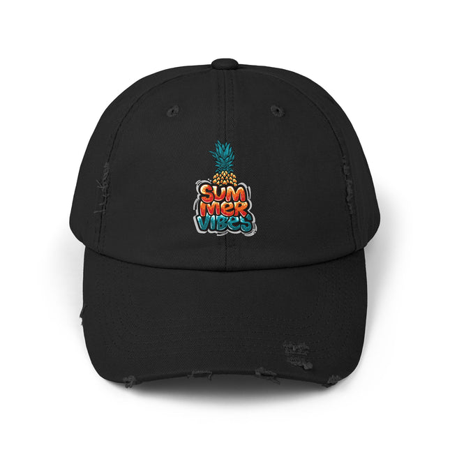 Unisex Distressed Cap mit Typografie-Motiven