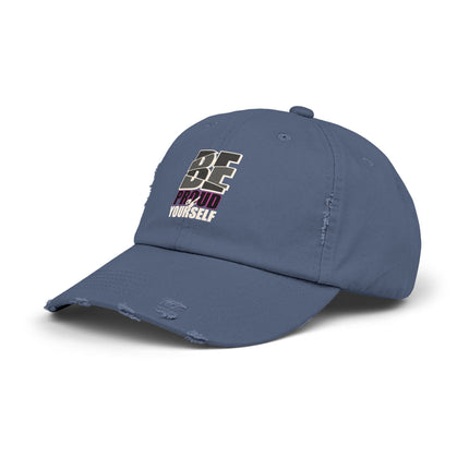 Unisex Distressed Cap mit Typografie-Motiven 