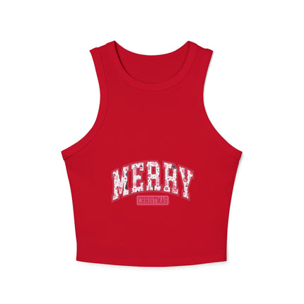 Weihnachtliches Damen Micro Rib Racer Tank Top