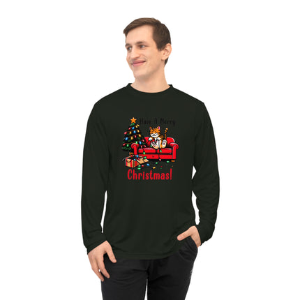 Christmas themed Unisex Performance Long Sleeve Shirt