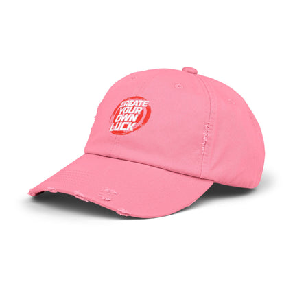 Unisex Distressed Cap mit Typografie-Motiven 