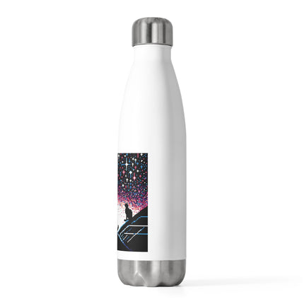 Isolierte Flasche mit dem Motiv „Katze sitzt auf dem Dach“, 590 ml 