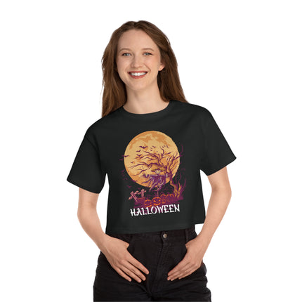 Champion Damen Heritage Cropper T-Shirt mit Halloween-Motiv