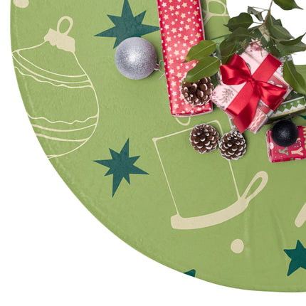 Cute Green tree Pattern design themed Christmas Tree Skirts