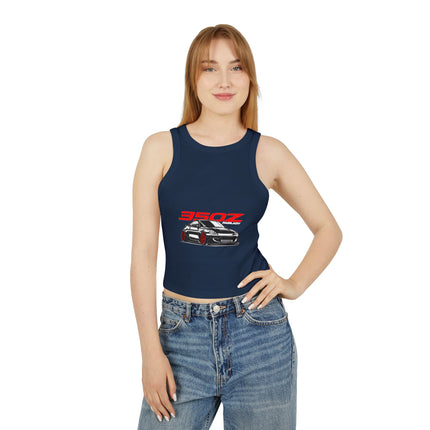 Damen Micro Rib Racer Tank Top mit Auto-Enthusiasten-Motiv