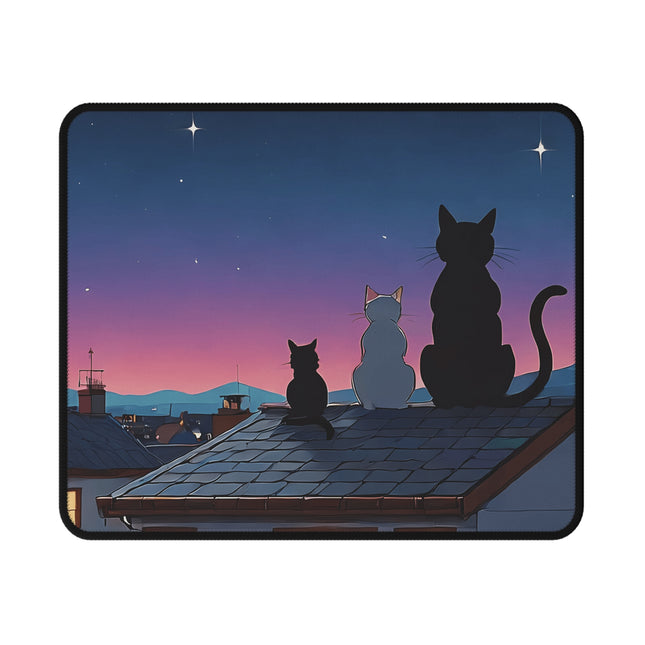 Rutschfestes Gaming-Mauspad mit Katzen-Motiv, das in den Himmel schaut