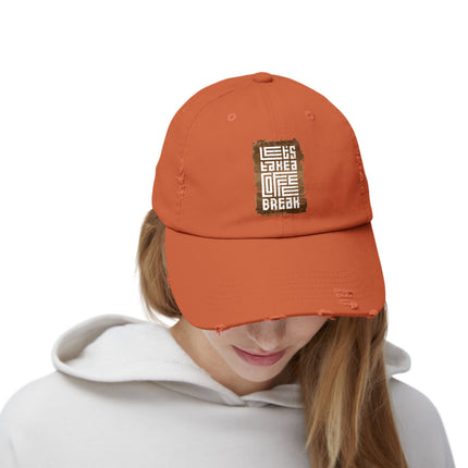 Unisex Distressed Cap mit Typografie-Motiven 