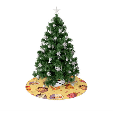Cute Chicken and Friends Pattern design themed Christmas Tree Skirts
