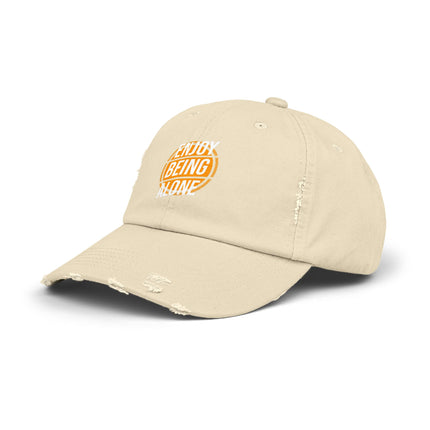 Unisex Distressed Cap mit Typografie-Motiven 