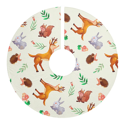Cute deer and Friends Pattern design themed Christmas Tree Skirts