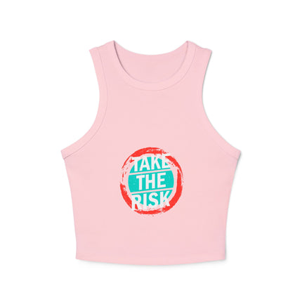 Damen Micro Rib Racer Tank Top mit Typografie-Motiven