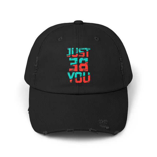 Unisex Distressed Cap mit Typografie-Motiven 