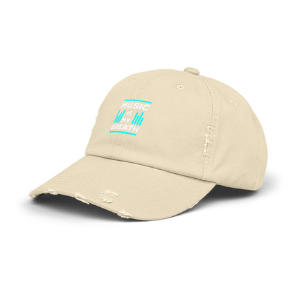 Unisex Distressed Cap mit Typografie-Motiven 