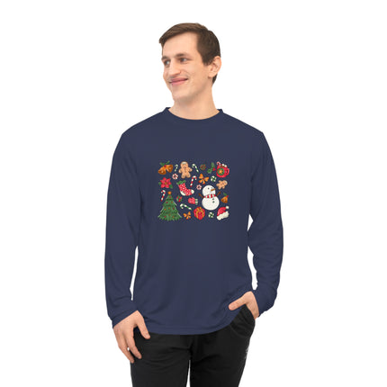 Christmas themed Unisex Performance Long Sleeve Shirt