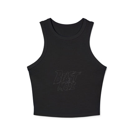 Damen Micro Rib Racer Tank Top mit Typografie-Motiven