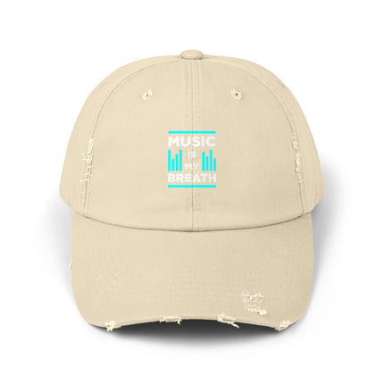 Unisex Distressed Cap mit Typografie-Motiven 