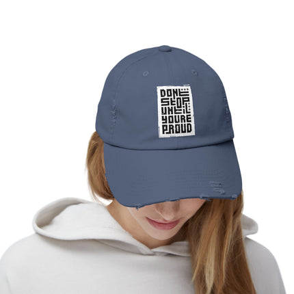 Unisex Distressed Cap mit Typografie-Motiven 
