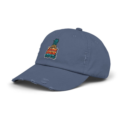 Unisex Distressed Cap mit Typografie-Motiven