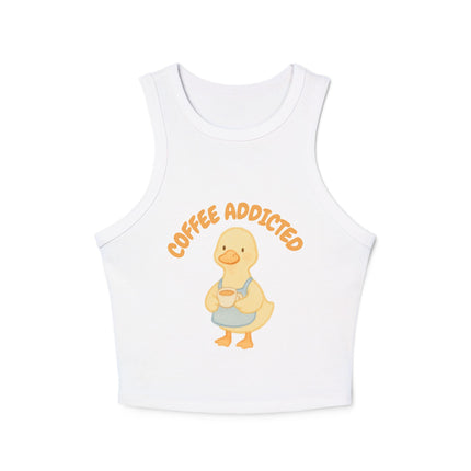 Coffee Addicted Graphic designed Women's Micro Rib Racer Tank Top