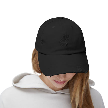 Unisex Distressed Cap mit Typografie-Motiven 