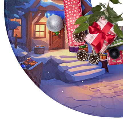 Winter Season Scenery design themed Christmas Tree Skirts