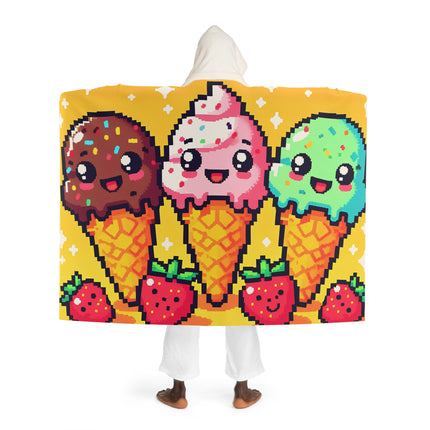 Entzückende Kegel Eis Design Themen Kapuze Sherpa Fleece Decke 
