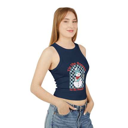 Christmas themed Women's Micro Rib Racer Tank Top