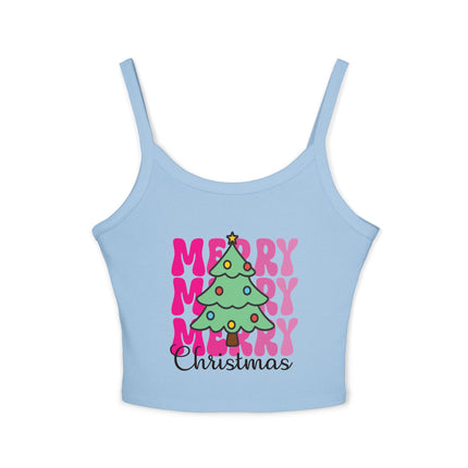 Weihnachtsmotiv Damen Spaghettiträger Tank Top 