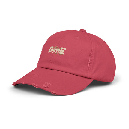Unisex Distressed Cap mit Typografie-Motiven 