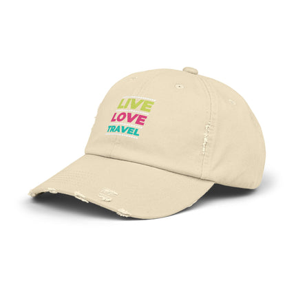 Unisex Distressed Cap mit Typografie-Motiven 